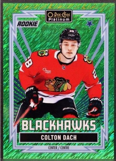 O-Pee-Chee Platinum Retro · Retro Marquee Rookie · #R-74 · Colton Dach · Green Laser · /75