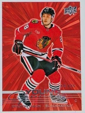 Series 1 · Young Guns · #218 · Colton Dach · Red Outburst · /25